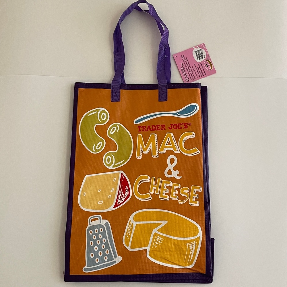 TraderJoe’s Tote Bag Comfort Food Mac & Cheese PB&J Milk & Cookies Reusable